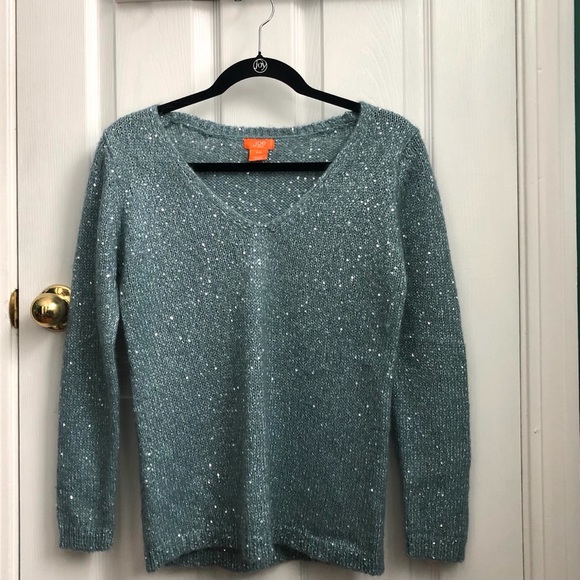 Joe Fresh Mint Blue Sparkly Sweater Small - Picture 12 of 14